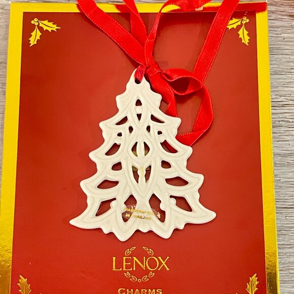 New Lenox Christmas Tree Charm Ornament Pierced Tree - Picture 2 of 7